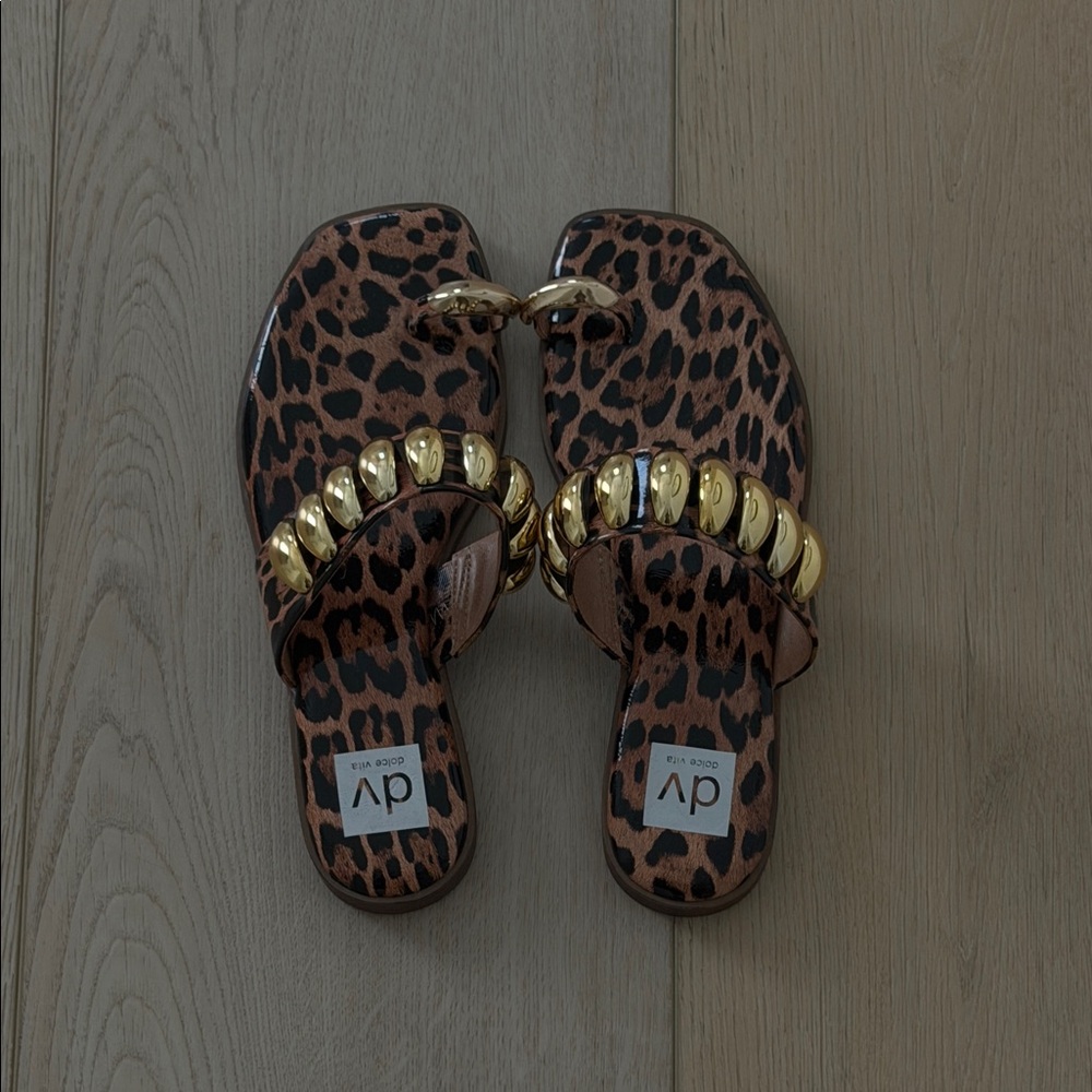 Dolce Vita Leopard and Gold Sandals